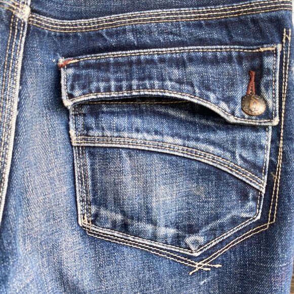Degree Straight Fit Men's Jeans Size 33x30 Distressed Flap Pocket Dark Wash - Picture 15 of 16